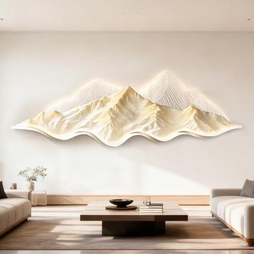 Decorazione Da Parete 3D Con A LED Murale Da Appendere Alla Parete Pittura Decorativa In Rilievo Arte Murale Con Alimentazione A Spina Per Soggiorno Ingresso Corridoio Ufficio(Style-B,100*35cm)