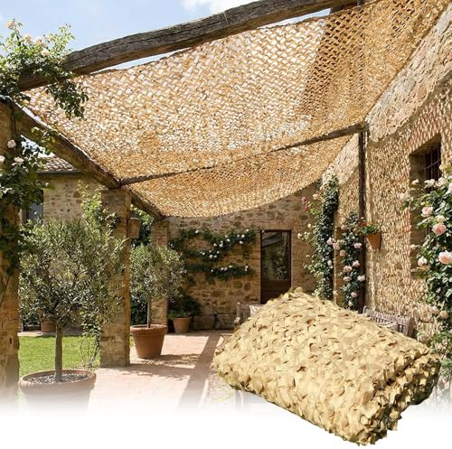 Red de Camuflaje Protección Solar, Red Camuflaje Neto Sombra Exterior, Mallas Camo Militar para Persianas de Caza, Toldo Terraza, Malla de Ocultacion Jardin