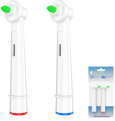 Set di 2 testine per spazzolino interdentale di ricambio, spazzole universali compatibili con la maggior parte delle maniche, supporto pratico per la cura dentale quotidiana, igiene orale efficace