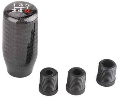 CAIZHICNC Schaltsack 5/6-Gang-Schaltknauf Im Kohlefaser-Stil JDM Universelle Form Schalthebel Für Schaltgetriebe 8 Mm 10 12(5 Speed)