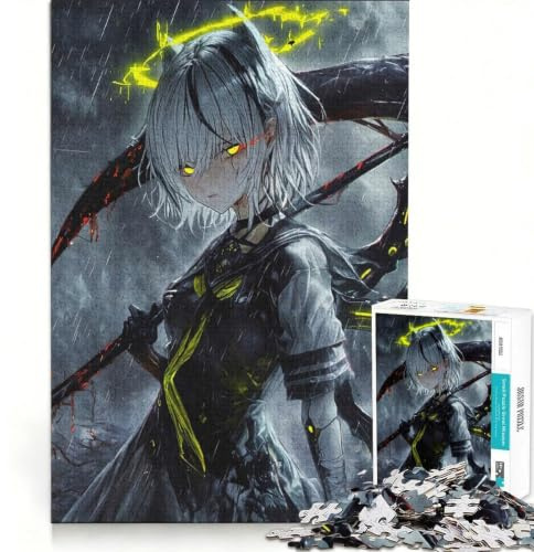 Puzzle per adulti da 1000 pezzi con ragazza anime e falce, gioco interattivo, interazione genitore-figlio, compleanno e Natale 38x52cm