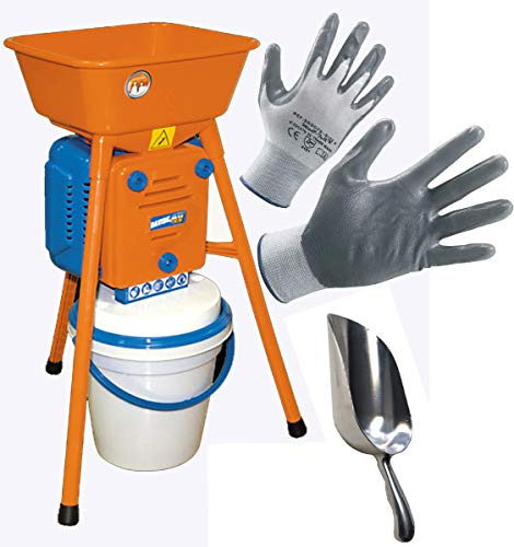 Molino Davide Ideale per Produrre Farine di Cereali. 220 V. 550 Watt. In Omaggio Sassola di Alluminio e Guanti NBR
