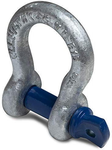 HEAVYTOOL Schäkel geschweift Stahl hochfest 8,5t mit Augschraube (1 Stück) Schwerlastschäkel Industrie-Schäkel Rundschäkel Hochfester Bügelschäkel