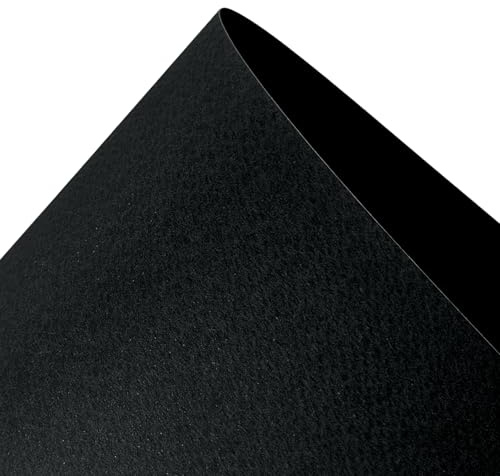 Netuno 10x Künstlerkarton Schwarz DIN A4 21x29,7 cm einseitig strukturiert | 220g Prisma Nero · steifer schwarzer Strukturkarton für Einladungen, Menükarten & Scrapbooking