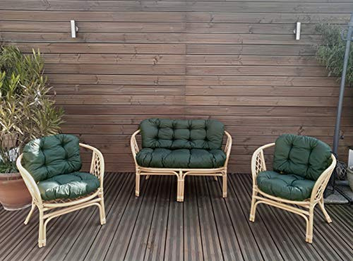 Mayaadi-Home set dynor för trädgårdsbänkar i 6 delar, set sittdynor för trädgård, Steve, JCG1 (kaki, polyester)