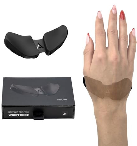 DELTAHUB Carpio 2.0 - Left-Handed Truly Ergonomic Wrist Rest for Mouse, Carpal Tunnel Support, Pain Relief, Anti-Fatigue, Easy Glide, Sleek, Office Computer, Laptop, Gaming - Large, Grey