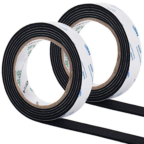 GIOYA 22mm Möbelpads Rolle, 2m x 2 Rollen Selbstklebender Filzstreifen für Hartholzböden zur Vermeidung von Kratzern Schalldämmung (Schwarz)