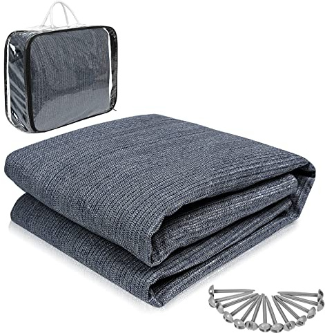 YRHome Vorzeltteppich Zeltteppich 2,5 x 5 m Zeltunterlage Outdoor Camping Vorzelt Campingteppich Campingmatte Vorzeltboden aus HDPE Zeltboden Soft für Zelt Wohnmobil mit Tragetasche,17 Heringe