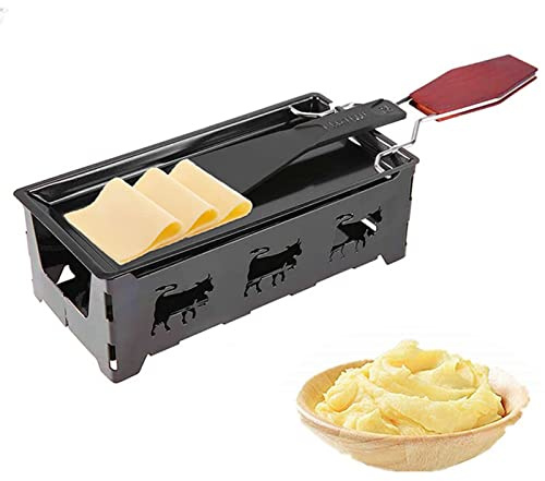 FantasyDay Raclette Grilling Set, Raclette Cheese Pan with Spatula, Portable Foldable Non-Stick Cheese Melter Pan, Suitable for Cheese, Meat, Fish, and Vegetables