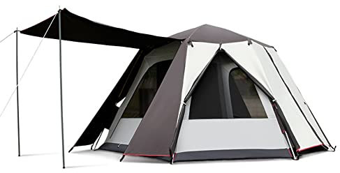 Campingzelt mit Regenschutz, Kuppelzelt für 5–8 Personen, wasserdicht, winddicht, sofortiges Familienzelt mit Netzfenstern, tragbares Kabinenzelt, doppellagig, für Wandern und Outdoor small gift