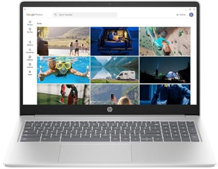 HP Chromebook 15a-nb0003na 15.6, Intel Core i3-N305 Processor, 8 GB RAM, 128 GB Storage, Intel UHD Graphics, FHD Display, Up to 13hrs battery, Chrome OS, Dual Speakers, Silver