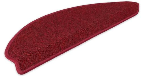 Kettelservice-Metzker Stufenmatten Ariston im Sonderformat 64/20cm Halbrund Weinrot 15 Stück Treppenschutz Treppenteppich