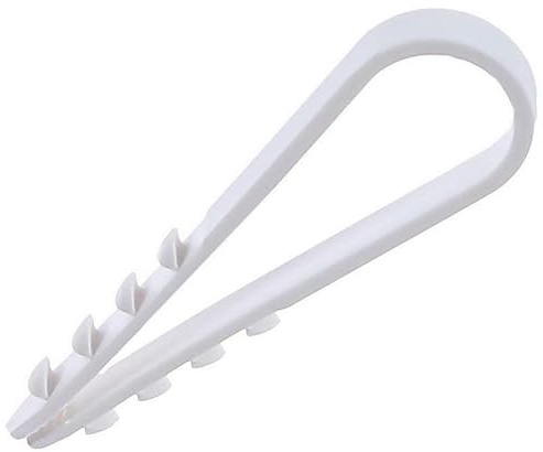 Gabex® Schlaufendübel 10 bis 1000 Stück - Spannbereich 3-13, 6-20, 8-28 mm Steckschlaufe Stecklaschen Dübelklemmschelle Kabelbefestigung (50, 3-13 mm (weiß))
