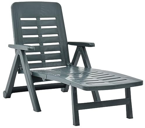 CIADAZ Klappliege, Sonnenliege, Gartenliege, Liegestuhl, Liegestühle, Sonnenschutz Garten, Strandliege, Terrassenliege, Kunststoff Grün