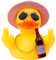 Mwmoeen Adornos de goma para salpicadero de coche, diseño de pato con sombrero superior, gafas de sol, bonito accesorio para coche, decoración de coche, regalo de cumpleaños