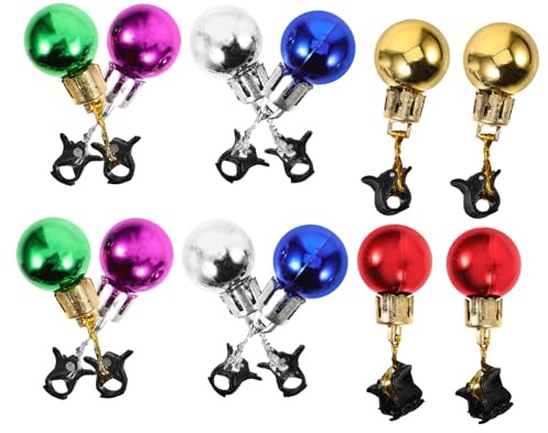 Lurrose 12 Stück Bunte Bartglöckchen Clips Aus Kunststoff Wiederverwendbare Haar Und Bartperlen Anhänger Für Selbstgemacht Weihnachtsdeko Und Festtags Cosplay