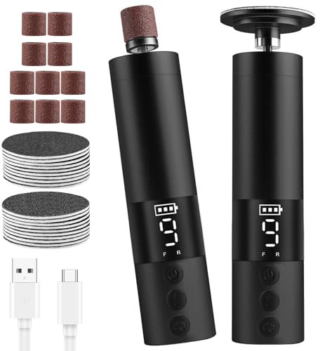 AOOWU Pedicure Elettrico Professionale, 2 in 1 Levigatore a 9 Velocità Regolabile con Display LCD, Lima per Piedi Elettrica con Cuscinetti di Ricambio, Rimuove Calli e Pelle Dura da Talloni e Piante