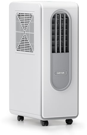 OKYUK Aire acondicionado portátil - Función 3 en 1: Aire acondicionado, deshumidificador, ventilador - Ahorro de energía de 150 W para cocina, sala de estar y dormitorio de hasta 88 m³ (33㎡), móvil