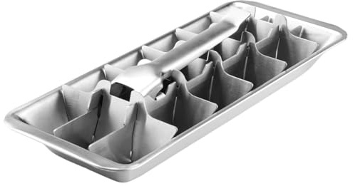 WDCFXY Stainless Steel & Metal Ice Cube Trays with Handle - 18-Slot Small Ice Cube Mold for Freezer, Detachable Dishwasher-Safe Ice Trays for Bars Kitchens