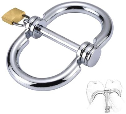 Handschellen für Bondage aus Edelstahl Stabile Metall-Handschellen für Sexspiele & BDSM Perfekt für SM-Abenteuer, Fesselgurte Erotische Handfesseln für Männer und Frauen (69mm×49mm)