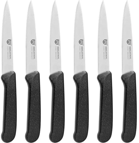 GRÄWE Gemüsemesser, 6er Set, kleines Küchenmesser-Set, Obstmesser, Schälmesser, Edelstahl, schwarz, super scharf geschliffen