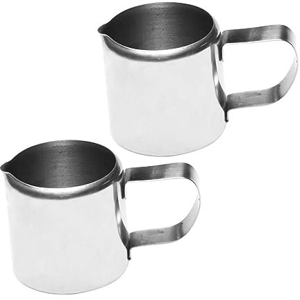 2 Mini Pichets Lait Inox 46ml, Pot Barista