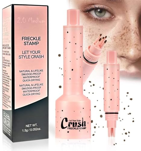 Stylo Taches de Rousseur Naturelles, Résistant à l'Eau & Transpiration, Séchage Rapide, Appli-cation par Pression, Maquillage Freckles Ensoleillées Naturelles pour Plage & Look Quotidien - 2.0 Moyen