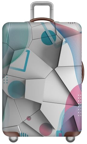 Elastisch KofferhüLle,Linie Geometrie Fragment Cyberpunk Stil KofferschutzhüLle,Staubdicht Kratzfest Waschbar Luggage Cover,18–32 Zoll Koffer-Abdeckungen,GepäCkabdeckungen (Grau,L(25-28inch))