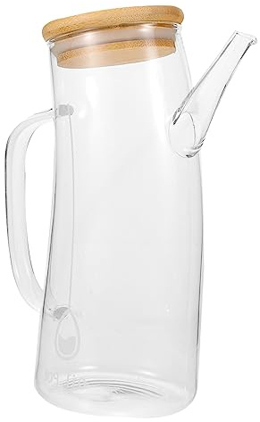 HOMOBABE Bottiglia di Olio in Vetro Contenitore Olio Cucina Antigoccia da 550ml con Manico Comodo e Scala Graduata per Uso Domestico e Condimenti
