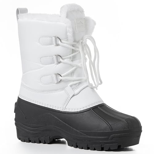 Polar Mens Muck Lace Up Short Nylon Winter Snow Rain Lace Up Waterproof Duck Boots - UK 10/EU 44