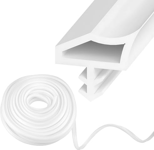 Türdichtung Gummi für Türrahmen, Selbstklebend, Schall- &Zugluftschutz, 10m | Weiß PVC Türrahmen Dichtung, Schallschutz & Zugluftstopper für mehr Wohnkomfort, Schützt Türrahmen vor Feuchtigkeit