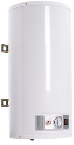Elektrischer Warmwasserbereiter Hängespeicher Weiß Elektroboile 2000W Durchlauferhitzer 25-75°C Temperatur einstellbar (80L) für Küche, Waschtisch, Dusche oder Badewanne