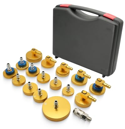 RUIZHI 17tlg Auto Bremsenentlüftungsgerät Adapter Set, mit Schnellkupplung Bremsflüssigkeit entlüften oder nachfüllen, Bremsen Entlüftungsgerät Kfz Bremsenentlüfter Adapter Universal