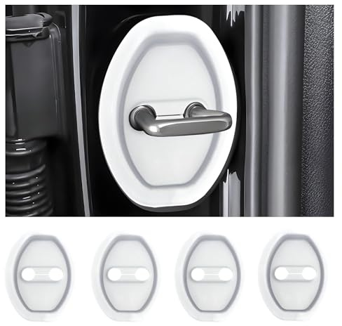 4Pcs Car Door Lock Protective Cover for Nissan Townstar I 2022-2025, Silicone Car Door Latch Covers Lock Accessories, Reduction & Protection,White
