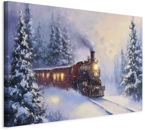 murando - Leinwandbild Geschenk Weihnachten, 60x40 cm, 1-teilig, Wohnzimmer | Hochwertige Leinwand, sofort aufhängbar, ideal fürs Wohn- oder Schlafzimmer, wasserfest und lichtecht, langlebig, stilvoll