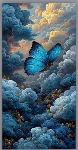 Diamond Painting Nube Pintura Diamante Mariposa Diamond Painting Adultos Niños 5D Cristal Strass Punto de Cruz Puzzle de Diamantes Manualidades Decoración de Pared del Hogar Regalos 80x160cm i33-bd4