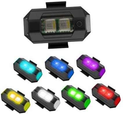 Hellery Feu Stroboscopique Couleurs pour Drones, Fonction de Chargement USB, Feux Arrière de Secours LED pour Vélos et Voitures Télécommandées