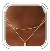 TINGN Kette Gold Damen für Frauen Mädchen - 14K Vergoldet Layered Kette mit Buchstaben A Damen Goldkette Schmuck Gold Ketten Personalisierte Geschenke für Frauen Freundin
