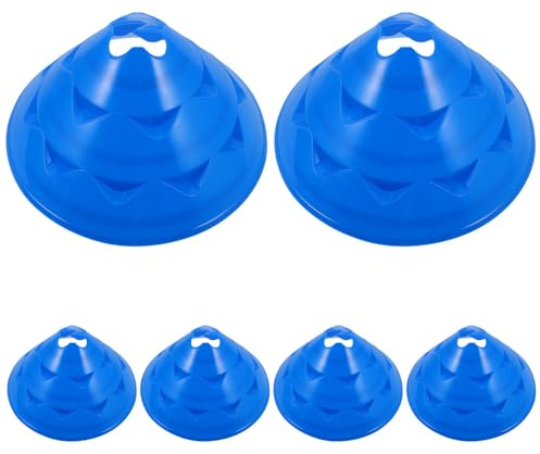 CORHAD Conos Deportivos para Entrenamiento de Fútbol y Baloncesto, 6 Piezas, Color Azul, 29,5 X 19,5 Cm, Marcadores de Agilidad para Ejercicios en Campo y Cancha, Accesorios Deportivos