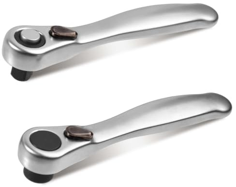 GOLD DEER 2-Piece Mini Ratchet Wrench & Bit Holder Set Micro Ratcheting Bit Driver and Ratchet Set 1/4 Drive Ratchet Handle Wrench 72-T Quick-Release Reversible Socket Wrench for Tight Spaces