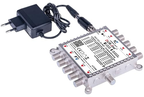 DUR-line DCS 551-24 WD Einkabel Multischalter 24 Teilnehmer SCR dCSS – 1x Quattro LNB oder 2X Wideband LNB – EN50494 EN50607 – kaskadierbar – inkl. Netzteil
