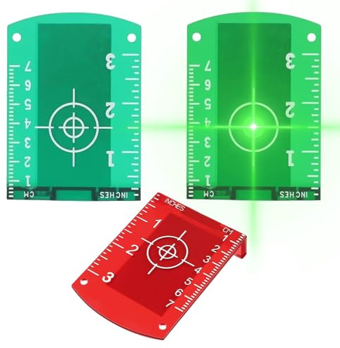 Cryptisg 3 stycken lasermåltavlor, robusta och hållbara lasermottagare målpaneler, hög kvalitet och utsökt reflektor laser måltavla, för en förbättring av lasersynlighet, röd, grön