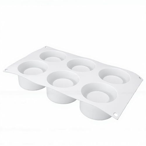SIXRUN Tårtform Av Silikonmousse, Dessertform Av Livsmedelskvalitet med Lätt Släppning, 3D-bakform 40 Till 446 Fahrenheit för Kakor Chokladglass Hemmabagare (6 Kavitet)