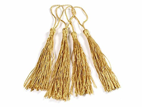 Quasten aus Perlgarn in Gold 4 Stück von Vintageschmuck DIY-Schmuck