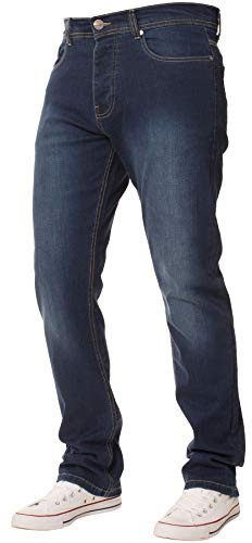 Jean Enzo pour homme, coupe droite, jambes régulières, en denim stretch - Grande taille, toutes les tailles, bleu, 44W / 30L