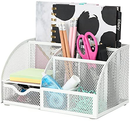 EXERZ Tisch-Organizer/Schreibtisch Organisator/Schreibtisch Tidy/Stifthalter/Multifunktions -Organisator (EX348 Weiß)