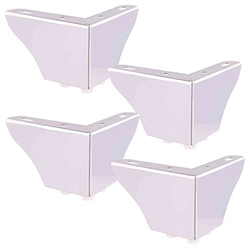 WAGNER Pieds de Meuble/Pieds de Table/Pieds de canapé - Sofa Wings Lot de 4 - Acier chromé, Plaque de Montage, 3 plots, Hauteur 8 cm, Longueur d'ailes 12 cm, pour canapé-Palette - 12045004