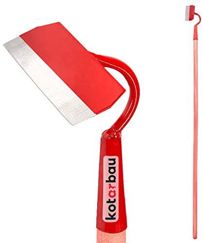 KOTARBAU® Binette rectangulaire 140 x 55 mm avec manche 113 cm Binette de jardin Binette de plantation Binette de désherbage Outil de jardinage pour transplanter, désherber, entretien du jardin