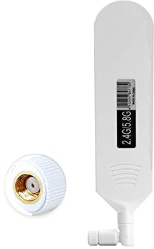 Vecys Dual Band WiFi 2.4GHz 5.8GHz Antena 12dBi Alta Ganancia Omnidireccional Pegamento Stick RP SMA Conector Macho Antena para WiFi Router Tarjeta de Red Inalámbrica (Blanco, 1 PCS)