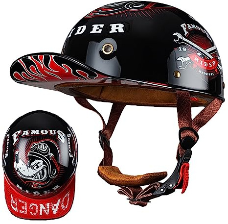Motorrad Halbschalen Halbhelm Halbschalenhelm Baseballmütze-Helm Baseball Cap Motorradhelm Mit ECE-Zulassung Cruiser Chopper Scooter Helm Für Bike Cruiser Chopper Moped Scooter